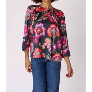 NEW CROSBY BY MOLLIE BURCH edie cosmic floral top in multi